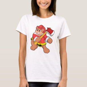 Bären als Feuerwehrmann mit Ax T-Shirt