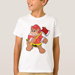 Bären als Feuerwehrmann mit Ax T-Shirt