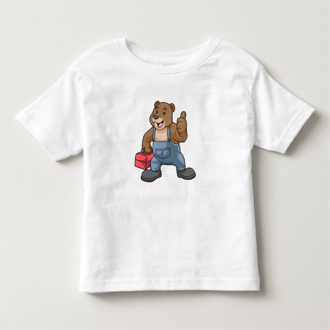 Bären als Handwerker mit Werkzeugkasten Kleinkind T-shirt (Vorderseite)