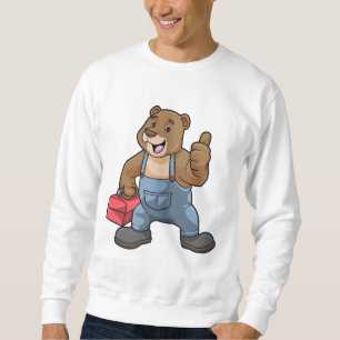 Bären als Handwerker mit Werkzeugkasten Sweatshirt
