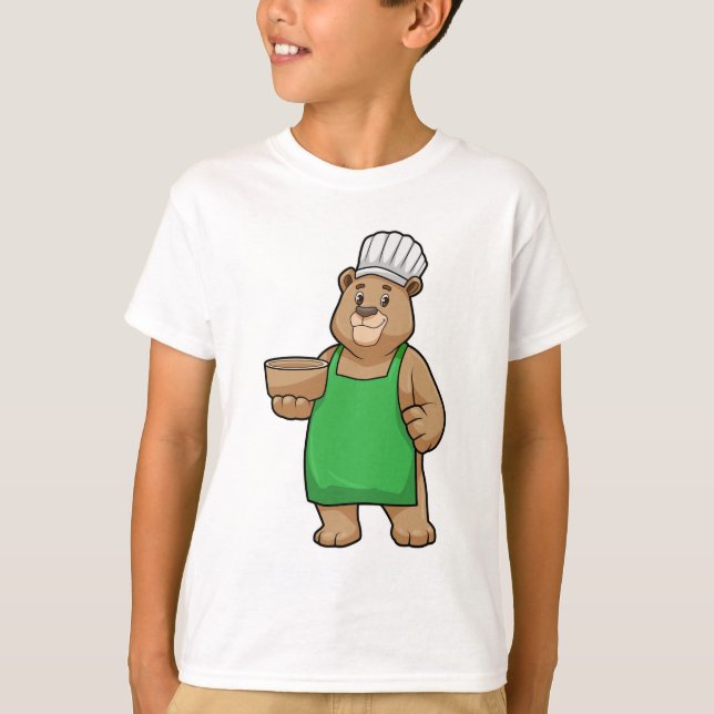 Bären als Koch mit Kochen Schürze & Bowl T-Shirt (Vorderseite)