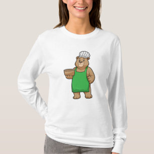 Bären als Koch mit Kochen Schürze & Holzschüssel T-Shirt