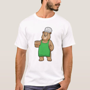 Bären als Koch mit Kochen Schürze & Holzschüssel T-Shirt