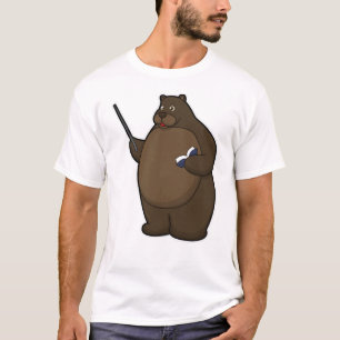 Bären als Lehrer mit Buch & Pointer T-Shirt