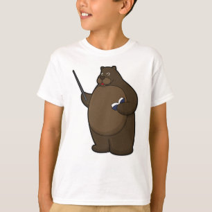 Bären als Lehrer mit Buch & Pointer T-Shirt