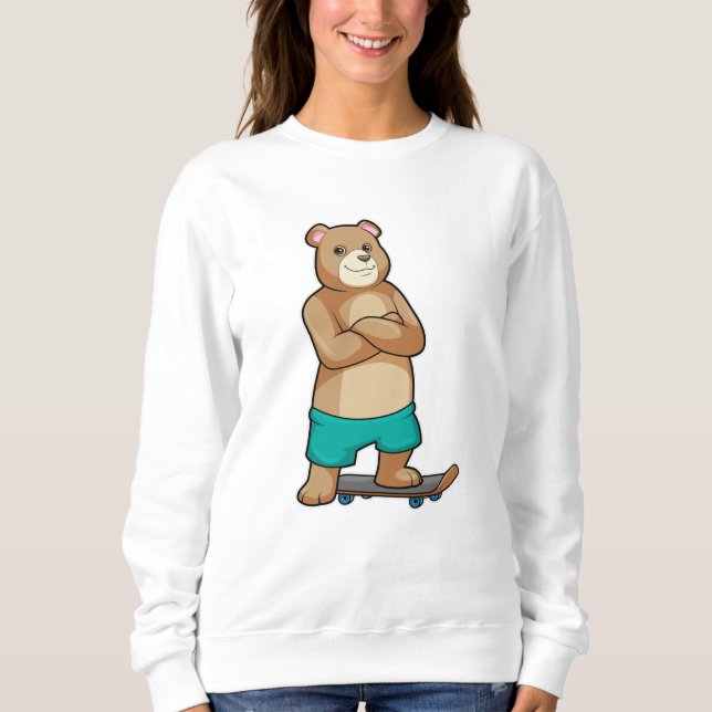 Bären als Skater mit Skateboard Sweatshirt (Vorderseite)