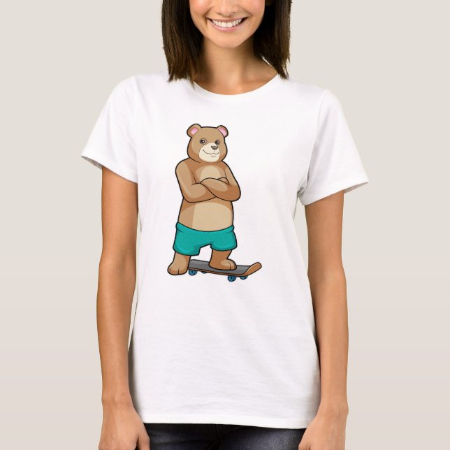 Bären als Skater mit Skateboard T-Shirt (Vorderseite)