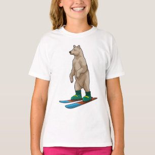 Bären als Skifahrer mit Ski T-Shirt