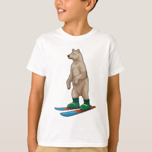 Bären als Skifahrer mit Ski T-Shirt