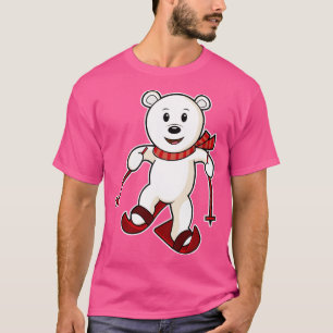 Bären als Skifahrer mit Skistöcken T-Shirt
