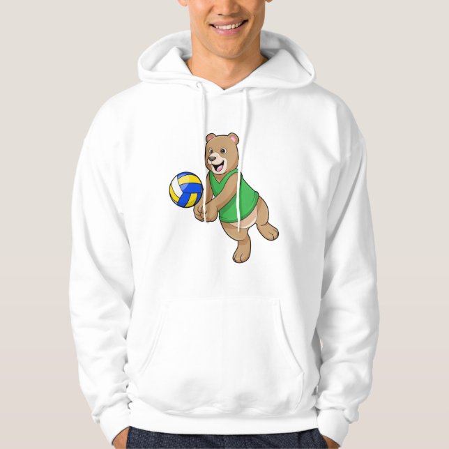 Bären als Volleyballspieler mit Volleyball Hoodie (Vorderseite)