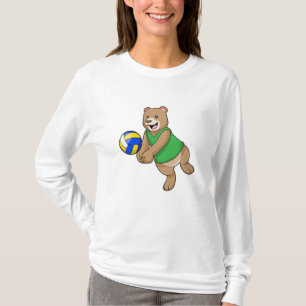 Bären als Volleyballspieler mit Volleyball T-Shirt