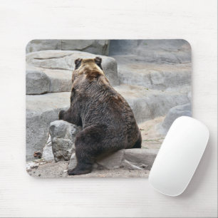 Bären auf einem Felsen Mousepad