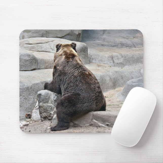 Bären auf einem Felsen Mousepad (Mit Mouse)