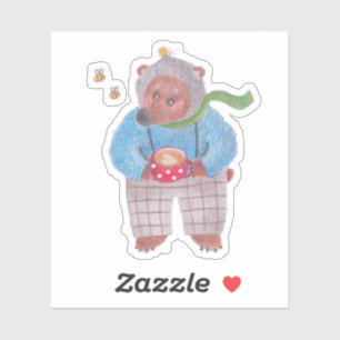 Bären, Bienen und Cappuccino Aufkleber