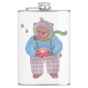 Bären, Bienen und Cappuccino Flachmann