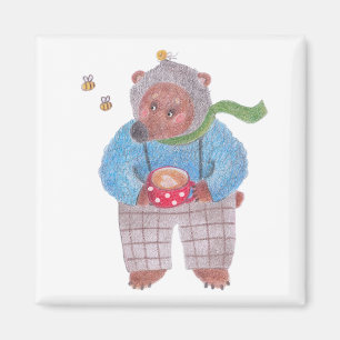 Bären, Bienen und Cappuccino Magnet