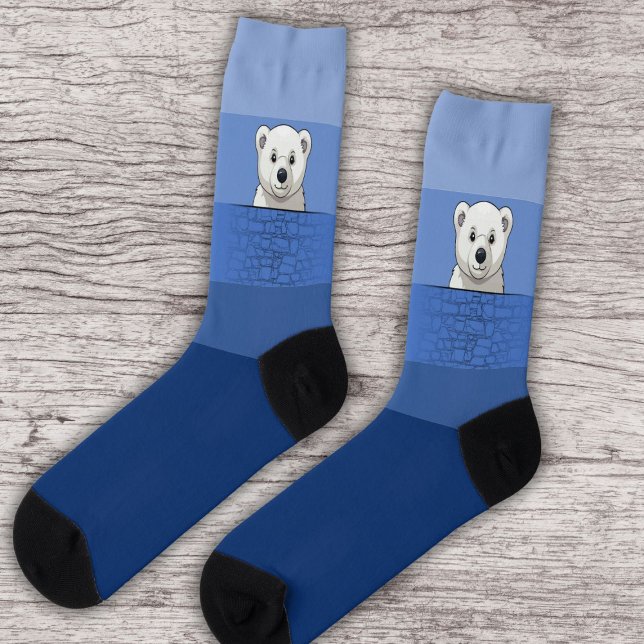 Bären Blick über die Wand, Freundliches Wasser Socken (Von Creator hochgeladen)