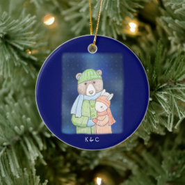 Bären & Bunny Sweet Rabbit und Bärenkupplung Custo Keramik Ornament
