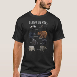 Bären der Welt Panda Polar Grizzly Black Niedlich T-Shirt