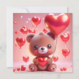 Bären, die ein Herz für den Valentinstag halten Feiertagskarte