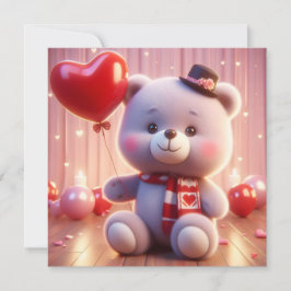 Bären, die ein Herz für den Valentinstag halten Feiertagskarte