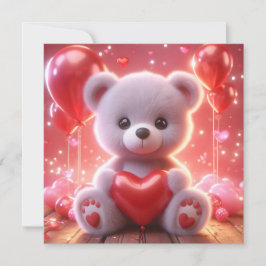 Bären, die ein Herz für den Valentinstag halten Feiertagskarte