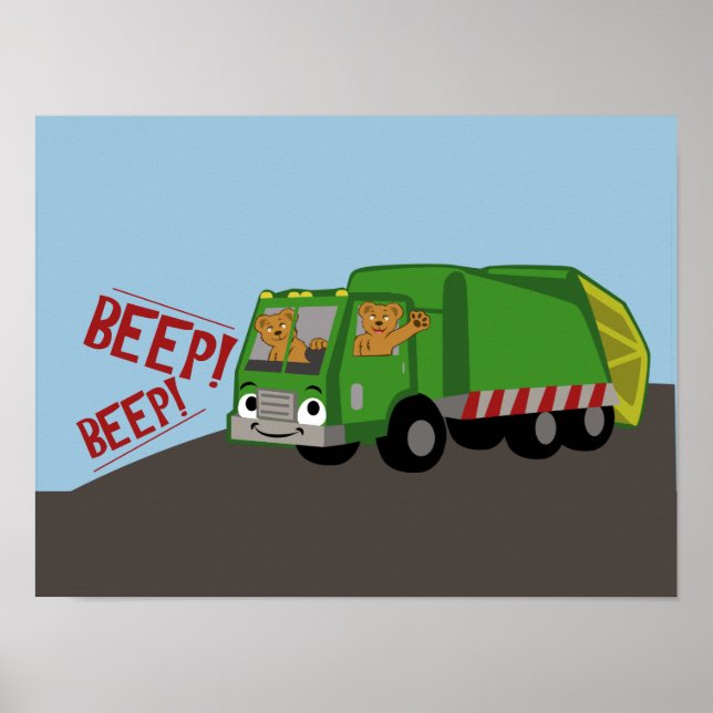 Bären, die einen LKW fahren Poster (Vorne)