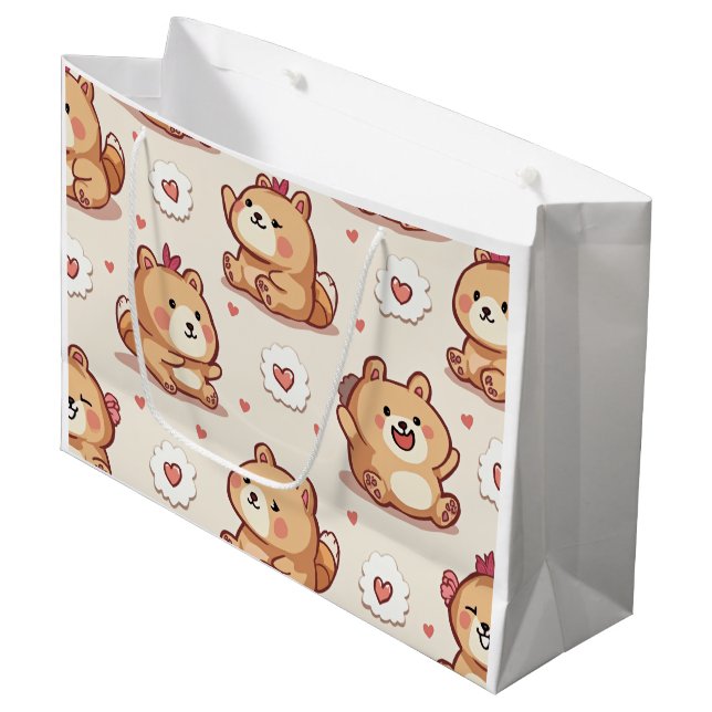 Bären-Einkaufstasche Große Geschenktüte (Vorderseite Schrägansicht)