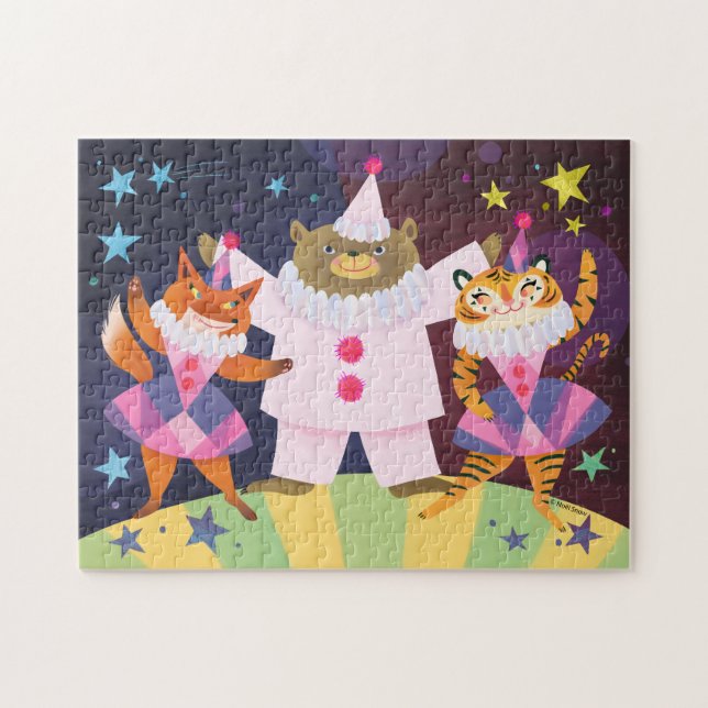 Bären, Fox und Tiger Pierrot Clown Jigsaw Puzzle (Horizontal)