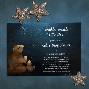Bären funkeln, funkeln, kleiner Stern Babyparty Einladung