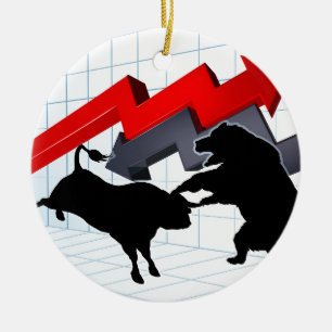 Bären gegen Stier-Börse-Konzept Keramikornament