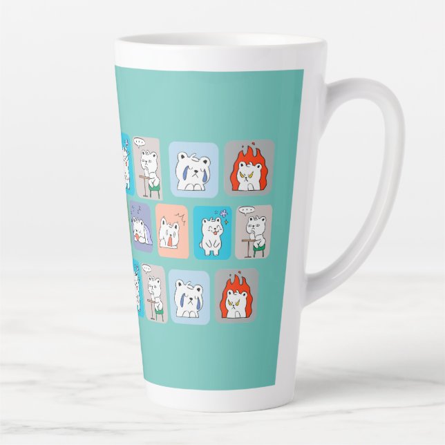 Bären-Gesichter-Muster  Milchtasse (Rechts)