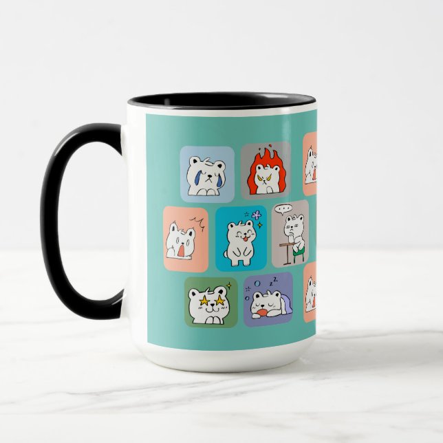 Bären-Gesichter-Muster  Tasse (Links)