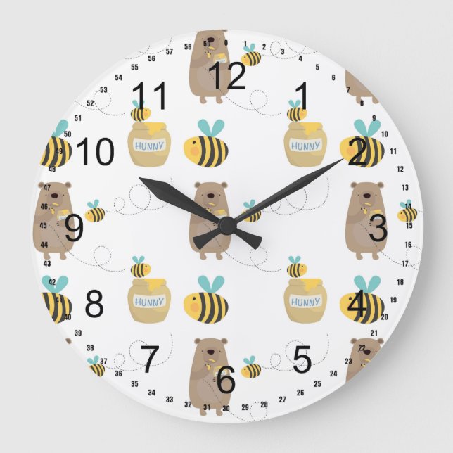 Bären Große Wanduhr (Vorderseite)