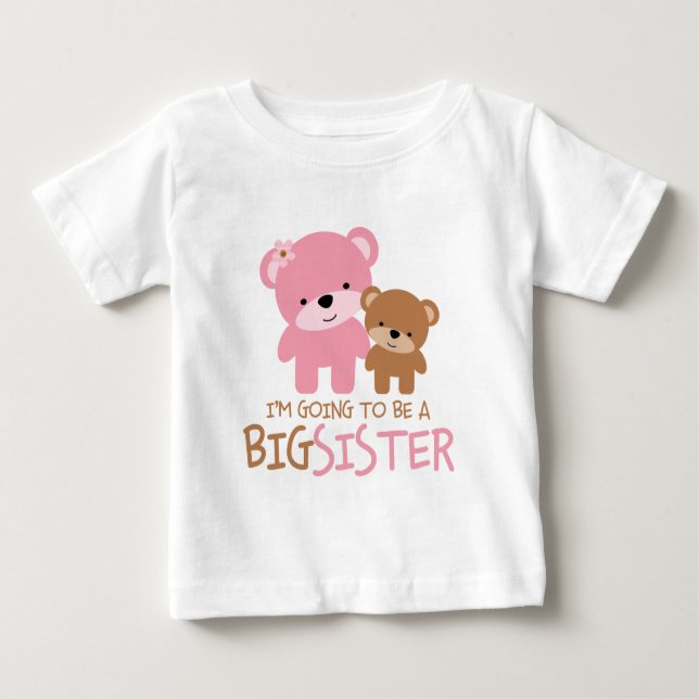 Bären: "Ich werde eine große Schwester sein" Baby T-shirt (Vorderseite)