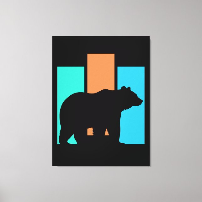 Bären im Freien Silhouette Leinwanddruck (Vorderseite)