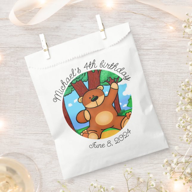 Bären im Grasland Geburtstag Geschenktütchen (Ausgeschnitten)