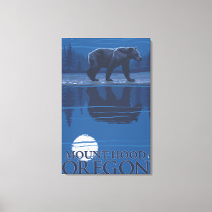 Bären im Mondschein - Berghof, Oregon Leinwanddruck