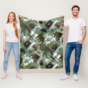 Bären im Wald Fleecedecke