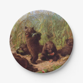 Bären im Watermelon Patch (von W.H. Beard) Pappteller