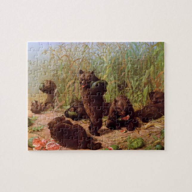 Bären im Watermelon Patch (von W.H. Beard) Puzzle (Horizontal)