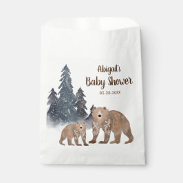 Bären im Winter Forest Scandi Neutral Baby Dusche Geschenktütchen