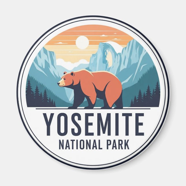 Bären im Yosemite Nationalpark Halbkuppel Magnet (Vorne)