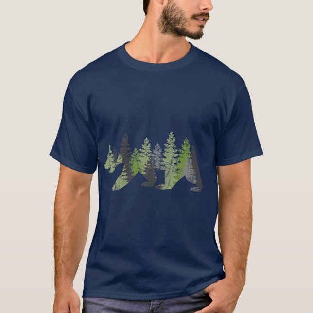 Bären in Bäumen Grafische Outdoor-Erkundung T-Shirt (Vorderseite)