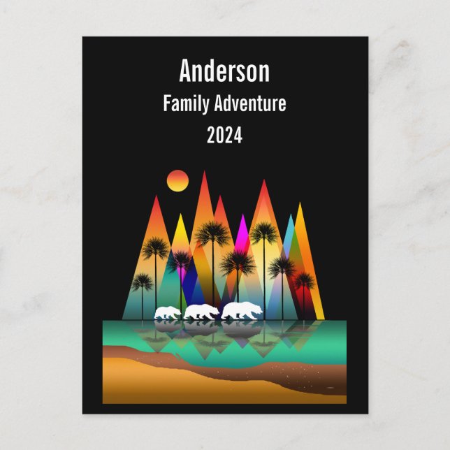 Bären in den Wäldern der modernen Berge Postkarte (Vorderseite)