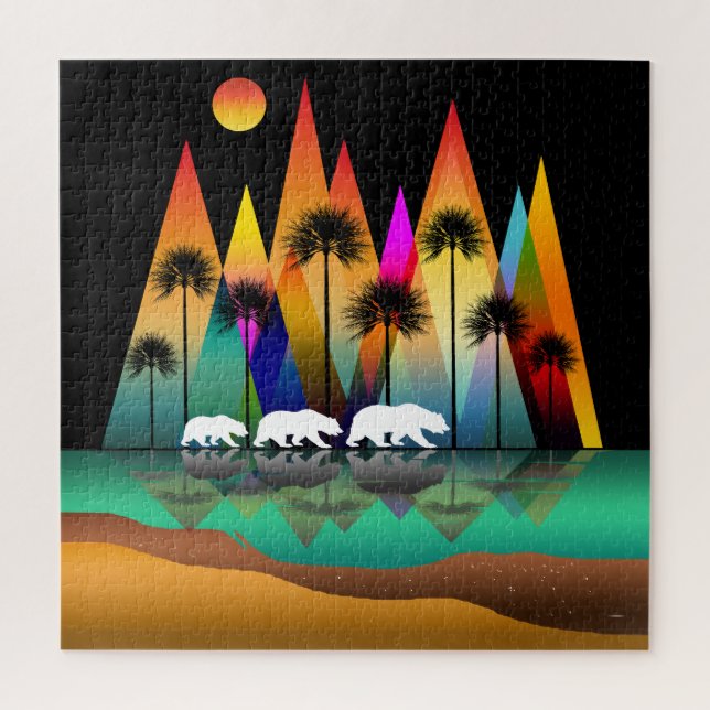 Bären in den Wäldern der modernen Berge Puzzle (Vertikal)