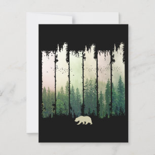 Bären in Waldlandschaft Postkarte