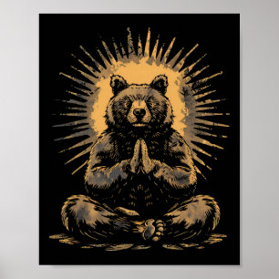 Bären-Meditation Buddhistischer Zen-Buddha Spiritu Poster