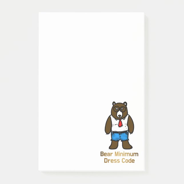 Bären Minimal Funny Office Pub Art Post-it Klebezettel (Vorderseite)